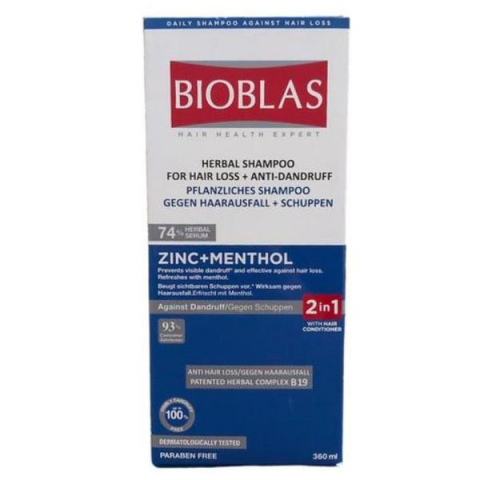 Produse Cosmetice - Sampon Bioblas zinc si menthol anticadere si antimatreata, 360 ml