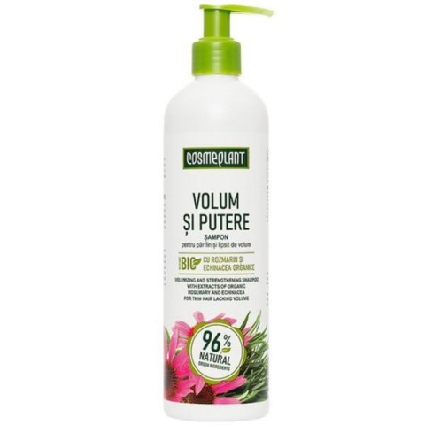 Produse Cosmetice - Sampon Volum si putere cu extracte de rozmarin si echinacea organice Cosmeplant, 400 ml