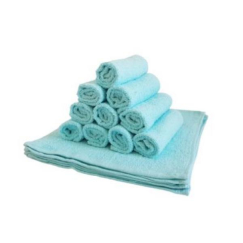 Home & Deco - Set 10 prosoape pentru bucatarie, 30x30 cm, 100% bumbac, Bleu Ciel