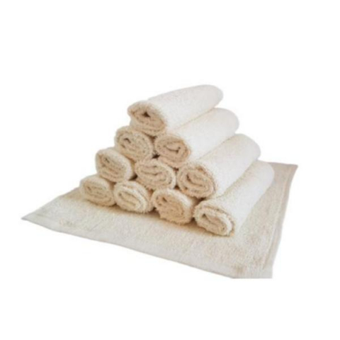 Home & Deco - Set 10 prosoape pentru bucatarie, 30x30 cm, 100% bumbac, Crem
