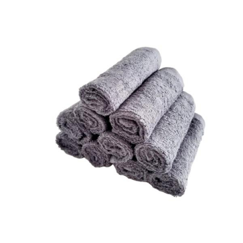 Home & Deco - Set 10 prosoape pentru bucatarie, 30x30 cm, 100% bumbac, Gri