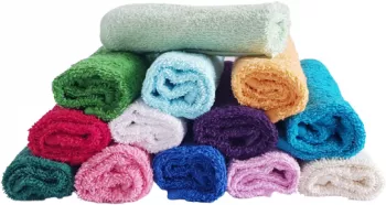 Home & Deco - Set 10 prosoape pentru bucatarie, 30x30 cm, 100% bumbac, multicolor