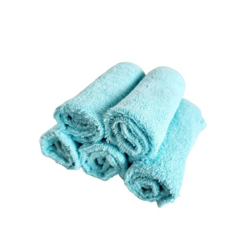 Home & Deco - Set 5 prosoape pentru bucatarie, 30x30 cm, 100% bumbac, Bleu Ciel