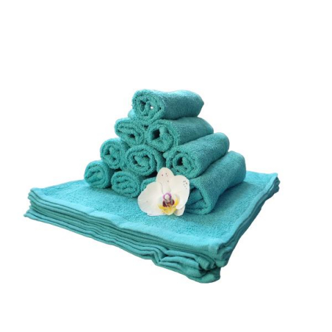 Home & Deco - Set 5 prosoape pentru bucatarie, 30x30 cm, 100% bumbac Verde menta