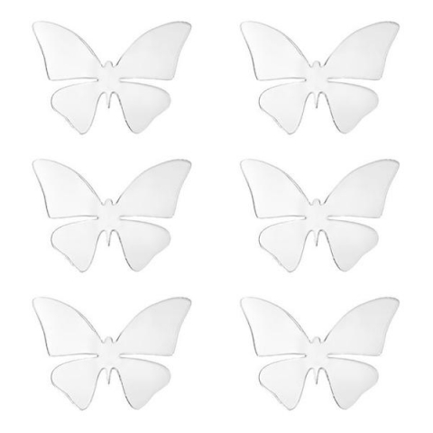 Home & Deco - Set 6 fluturi 3D, autocolant de perete, stickere acrilice oglinda