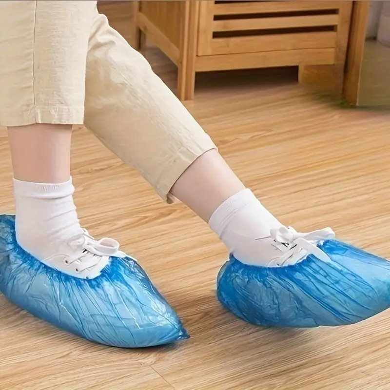 Set de 100 de huse de pantofi din PVC, impermeabile, antiderapante, pentru protectie impotriva murdariei la calatorii, hoteluri, etc. [3]