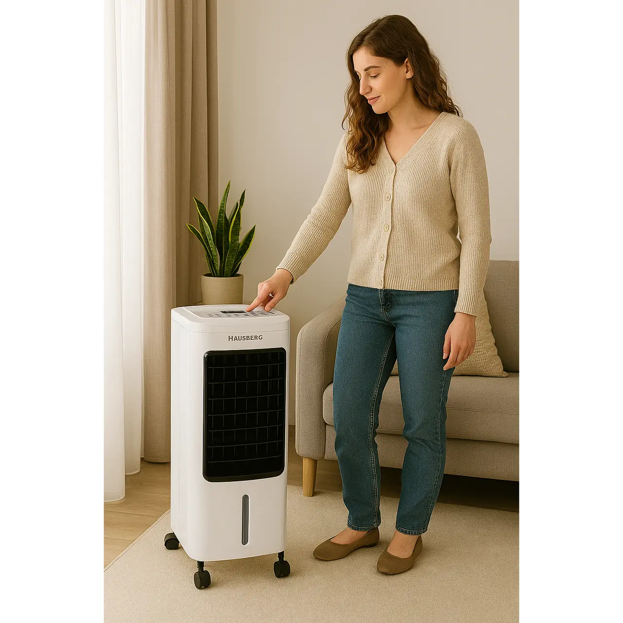 Ventilator racire & umidificare Hausberg HB-5955 – 4L, telecomanda, alb [1]