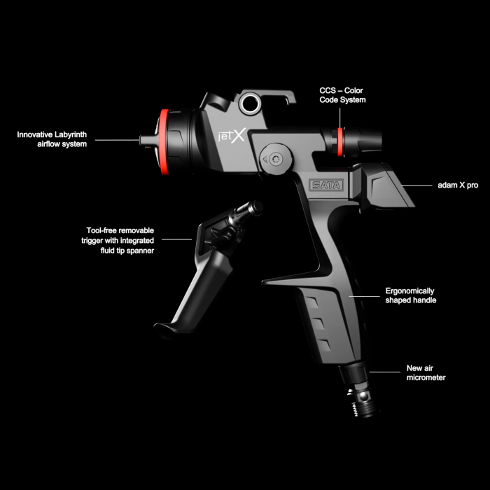 Pistol de vopsit jet X, Digital PRO, HVLP - vopsea / RP - lac, SATA [2]