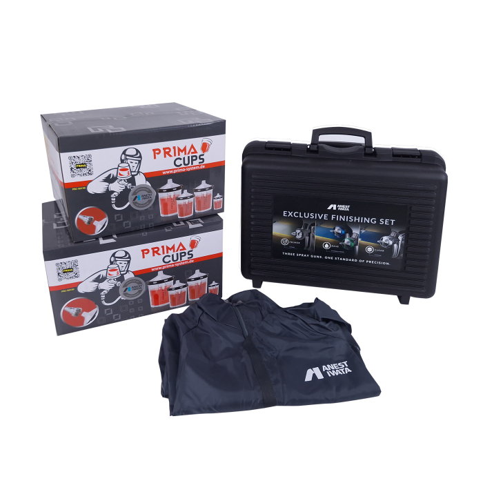 EXCLUSIVE FINISHING SET pistoale de vopsire Digitale, 130301A0DD-PR18W, WS400SR2D 1,3HD + WS400 SR2D BF-S + WS PRIMER,3 cani, 1 manometru Impact Controller2, Anest IWATA [1]