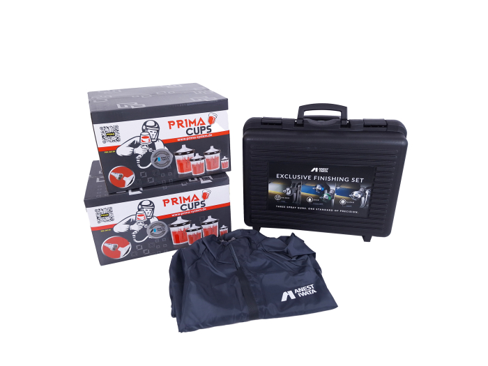 EXCLUSIVE FINISHING SET pistoale de vopsire, 130301A0SS-PR18W, WS400SR2 1,3HD + WS400 SR2 BF-S + WS PRIMER 1,8; 3 cani 2 manometre AFV + 1 Manometru Impact Controller2, Anest IWATA [1]