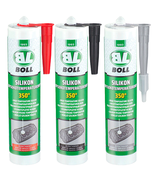 SILICON de etansare pentru temperatură inalta +350°C, gri/rosu/negru, 80 / 290ml, Boll [2]