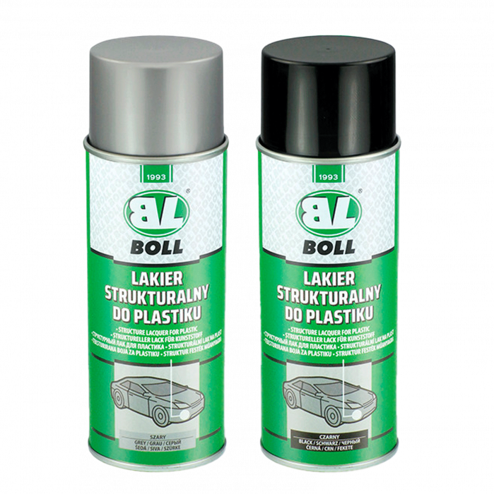 Vopsea structura pentru plastic - Spray, negru mat/ gri mat, 400 ml, Boll [2]