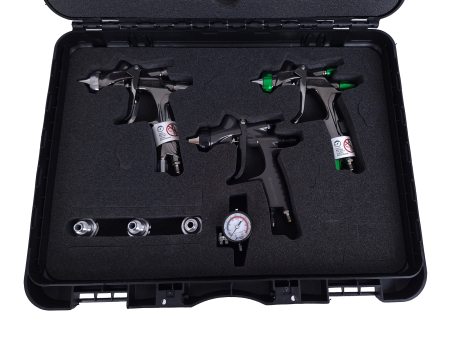 EXCLUSIVE FINISHING SET pistoale digitale, 130338A0DD-PR18, LS-400-SR2D 1.3ET WS-400-SR2D 1.3HD + WS PRIMER, 3 cani, 1 manometru Impact Controller2, Anest IWATA - Copie [1]
