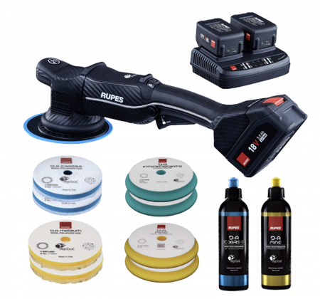 Unelte cu acumulatori - KIT masina de polisat I-BRID 150 mm, HLR21, incarcator - 2 acumulatori, accesorii, RUPES