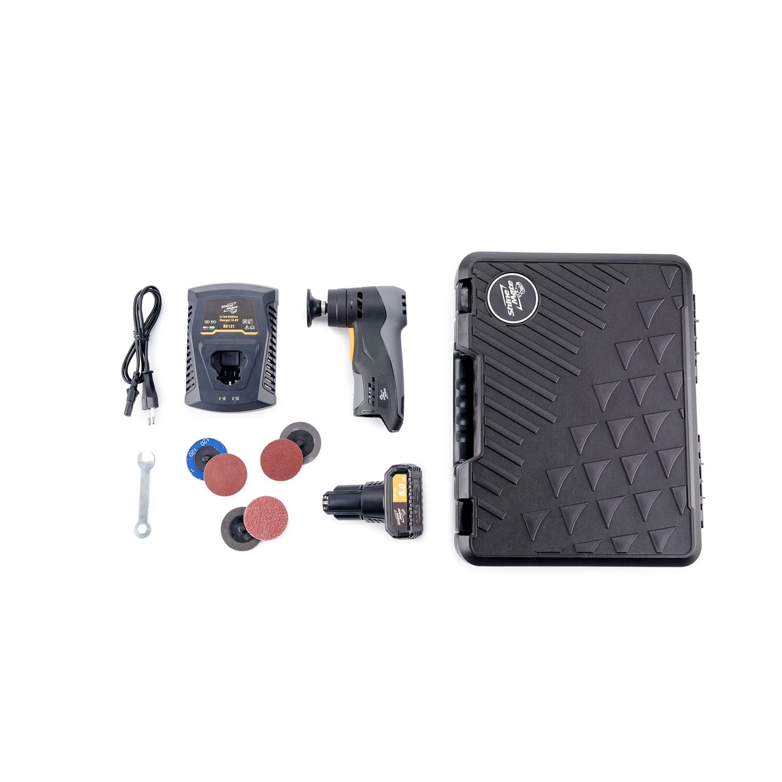 Unelte cu acumulatori - Kit  Slefuitor rotativ ROLOC - EB202A pentru discuri ROLL LOCK, acumulator 10,8V, ShineMate