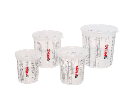 Mixare - Pahare mixare gradate, transparente, cu capac simplu, 400 / 600 / 1100 / 1900 ml, Prima System