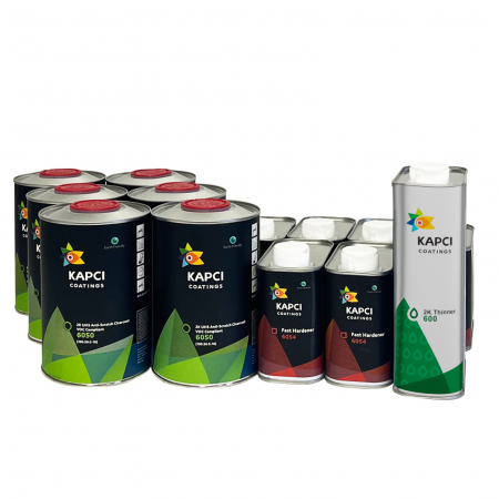 Pachete - PROMOTIE Lac PRIMA 6+6+1, 6 x Lac 6050 HS, 6 x Intaritor 6054, 1 x Diluant 600, Kapci Coatings