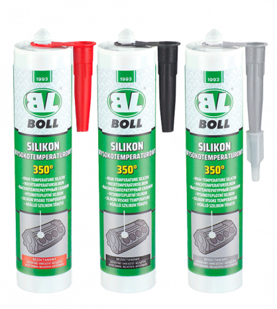 SILICON de etansare pentru temperatură inalta +350°C, gri/rosu/negru, 80 / 290ml, Boll [1]