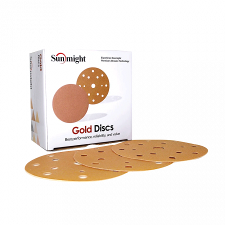 Materiale abrazive - Gold - ALoX, 150 mm, 15 gauri, disc velcro, Sunmight