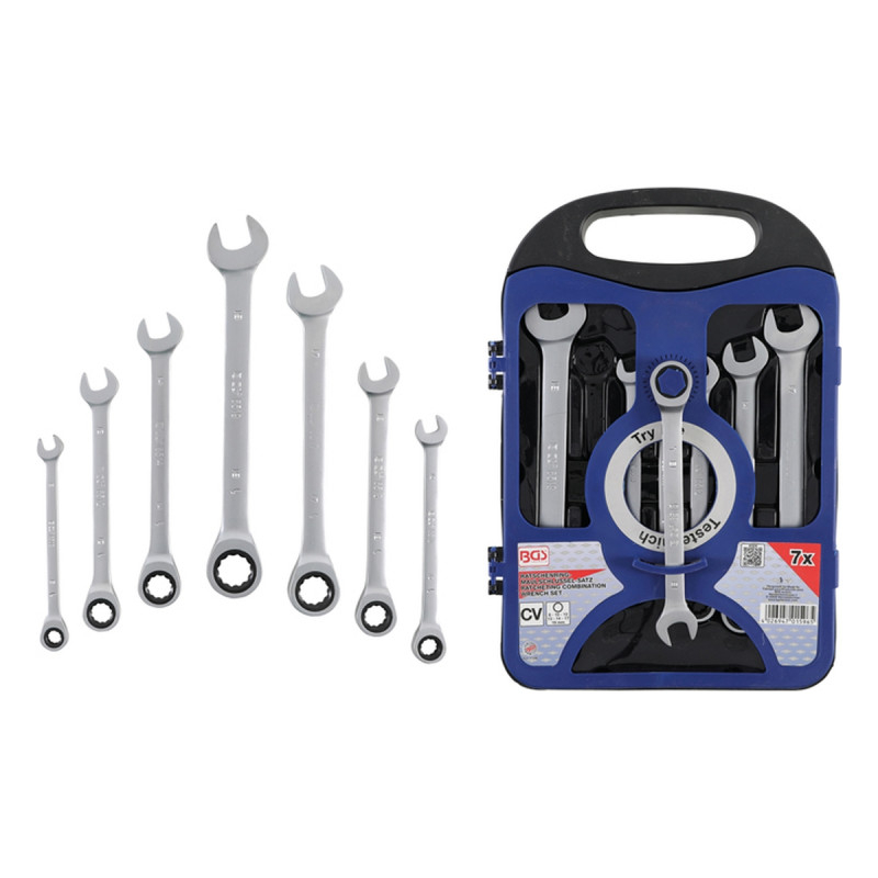 Set chei combinate cu clichet | 8 - 19 mm | 7 piese, BGS 1596 [1]
