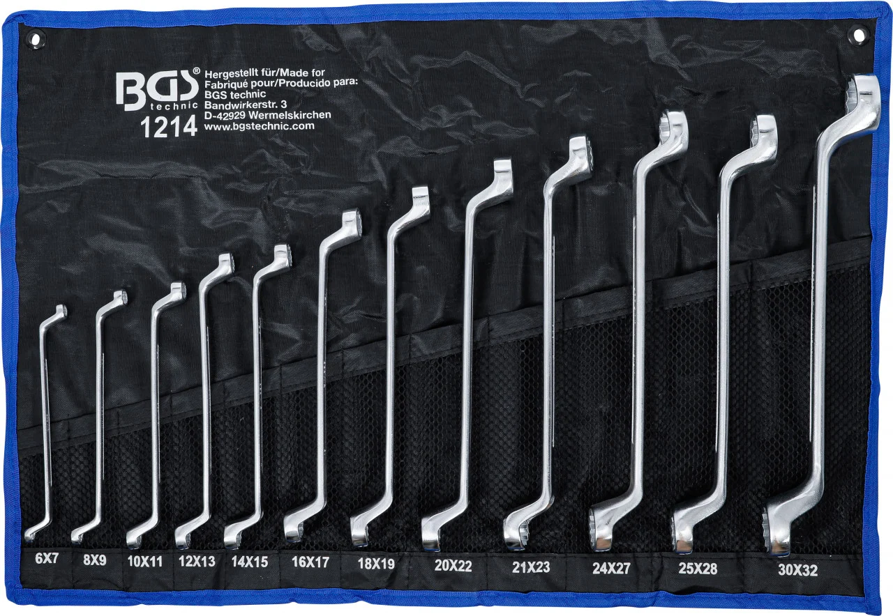 Set chei inelare cu cot, 6x7 - 30x32 mm, 12 piese, BGS 1214 [1]