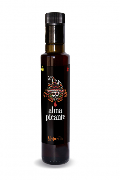 Ulei de măsline extra virgin condimentat cu extract natural de chilli. [1]