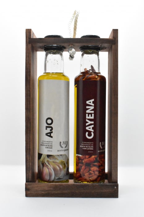 Suport din lemn cu 2 compartimente ulei. [6]