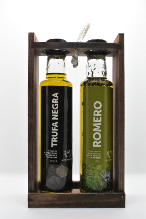 Suport din lemn cu 2 compartimente ulei. [1]