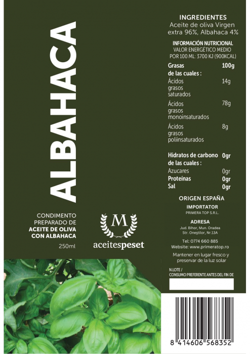 Ulei de masline extra virgin infuzat cu busuioc. [2]