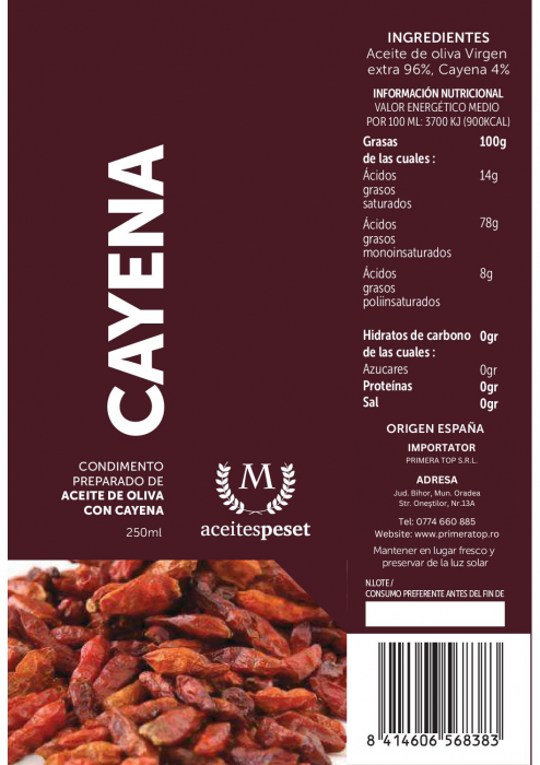 Ulei de măslineextra virgin infuzat cu ardei iute. [2]