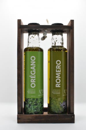 Suport din lemn cu 2 compartimente ulei. [4]