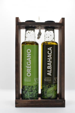 Suport din lemn cu 2 compartimente ulei. [2]