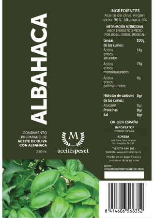 Ulei de masline extra virgin infuzat cu busuioc. [1]