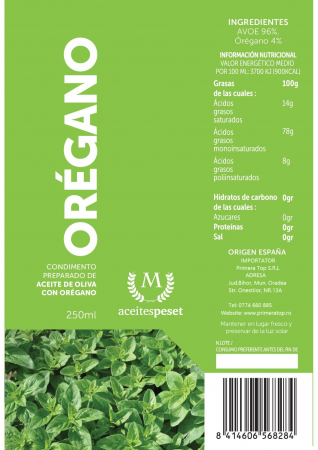 Ulei de măsline extra virgin infuzat cu oregano. [1]