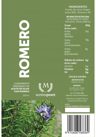 Ulei de măsline extra virgin infuzat cu rozmarin. [1]