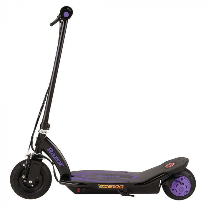 Trotineta electrica pentru copii 8+ ani Razor Power Core E100 Electric Negru cu Mov [2]
