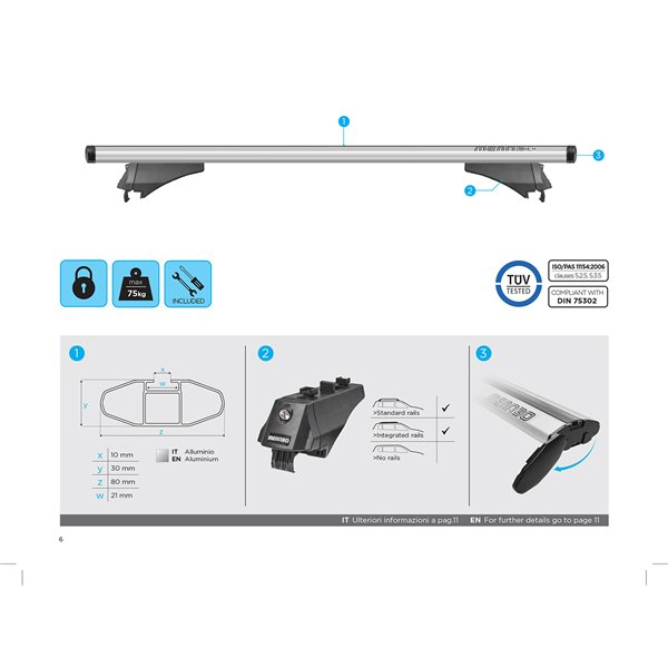Bare transversale Menabo Leopard Silver pentru Skoda Octavia IV (NX) Wagon 2020+ [7]