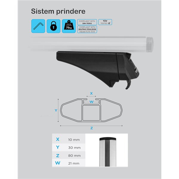 Bare transversale Menabo Leopard Silver XL pentru Audi Q5 (8R) 2008-2014 [8]