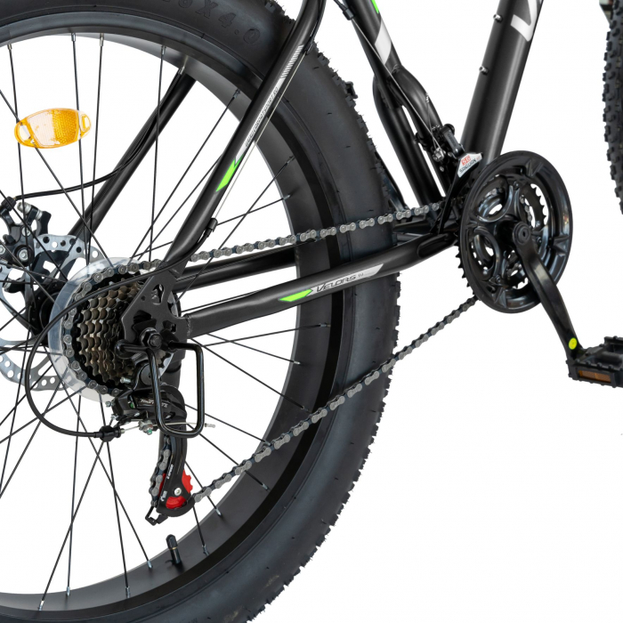 Bicicleta Fat-Bike Velors Wolf V2605D 26", Negru/Alb/Verde [4]