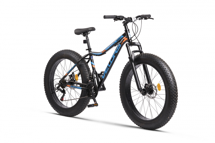 Bicicleta Fat-Bike Velors Wolf V2605D 26", Negru/Portocaliu/Albastru [2]
