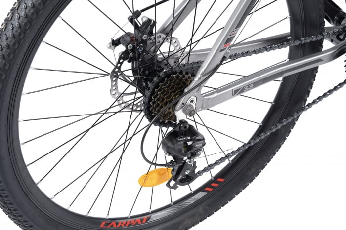 Bicicleta MTB-HT CARPAT C2759C Spartan, Shimano Tourney, 21 Viteze, Cadru Aluminiu, Roti 27.5 Inch, Frane Mecanice Disc, Gri/Rosu/Negru [3]