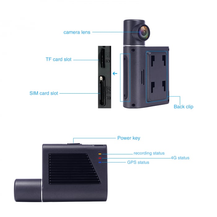Camera auto DVR STAR T3 cu GPS Tracker si Cloud pentru flota, 4G, FHD, Android 5.1, 1GB RAM, 8GB ROM, MT6735 QuadCore, Wi-Fi, SOS [4]