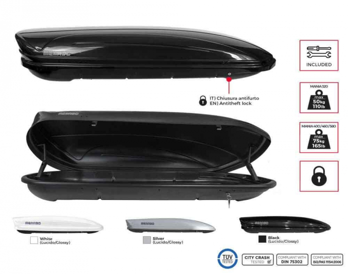 Cutie portbagaj Menabo Mania 580 ABS Black, 225 x 89 x 36 cm [7]