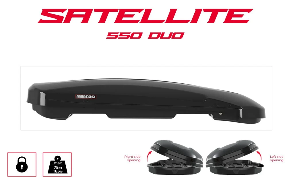 Cutie portbagaj Menabo Satellite 550 DUO ABS Black, 198x94x36 cm [7]