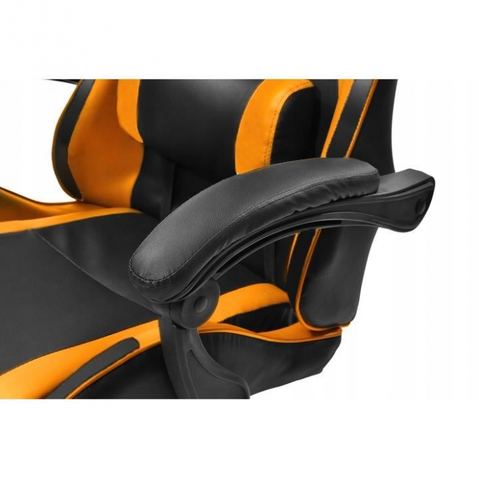Scaun de gaming, cu perna lombara, portocaliu si negru, 65x67x112 cm + mousepad cadou, Aragon [5]