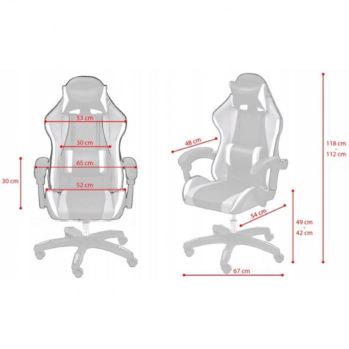 Scaun de gaming, cu perna lombara, portocaliu si negru, 65x67x112 cm + mousepad cadou, Aragon [8]