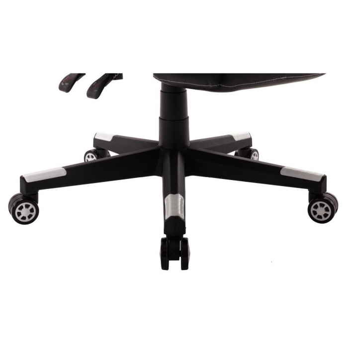 Scaun de gaming, cu suport de picioare, negru-alb, Infini [7]
