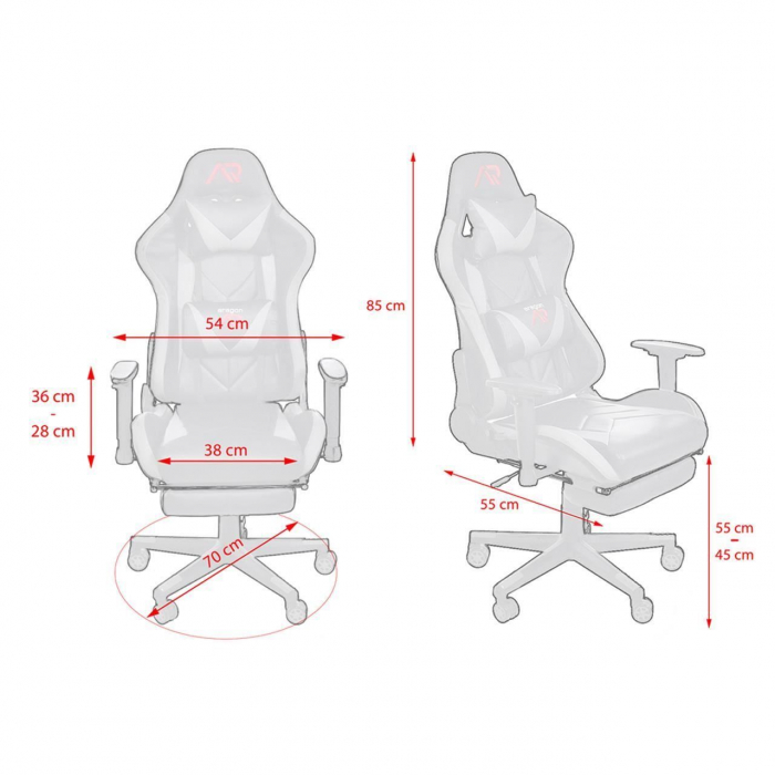 Scaun de gaming galben-negru cu suport de picioare [9]