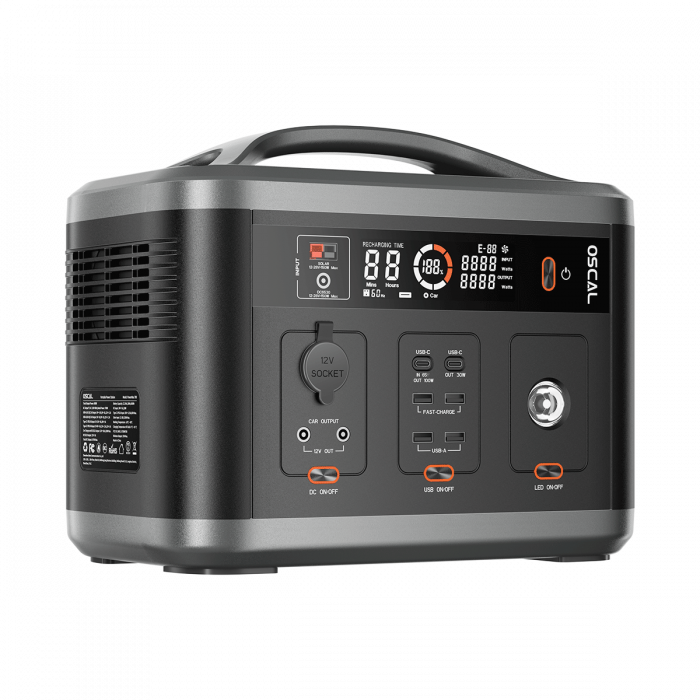 Statie de incarcare electrica portabila Blackview Oscal PowerMax 700 AC/DC & Incarcare wireless, 700W, Lanterna, Lcd [2]