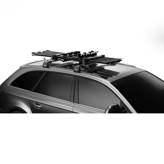 Suport 4 perechi schiuri Thule SnowPack 7324 gri cu prindere pe bare transversale aluminiu cu profil T [4]